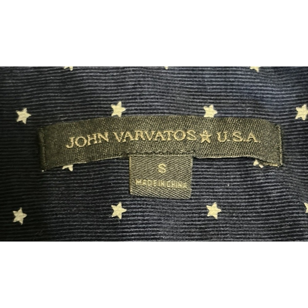 John Varvatos U.S.A. Long Sleeve Button Up Shirt Mens S Blue White Star Pattern - Picture 9 of 16